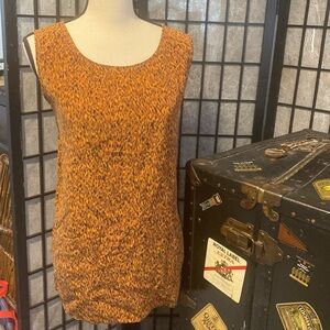 Vintage DVF 100% Silk Burnt Orange Sleeveless Blouses